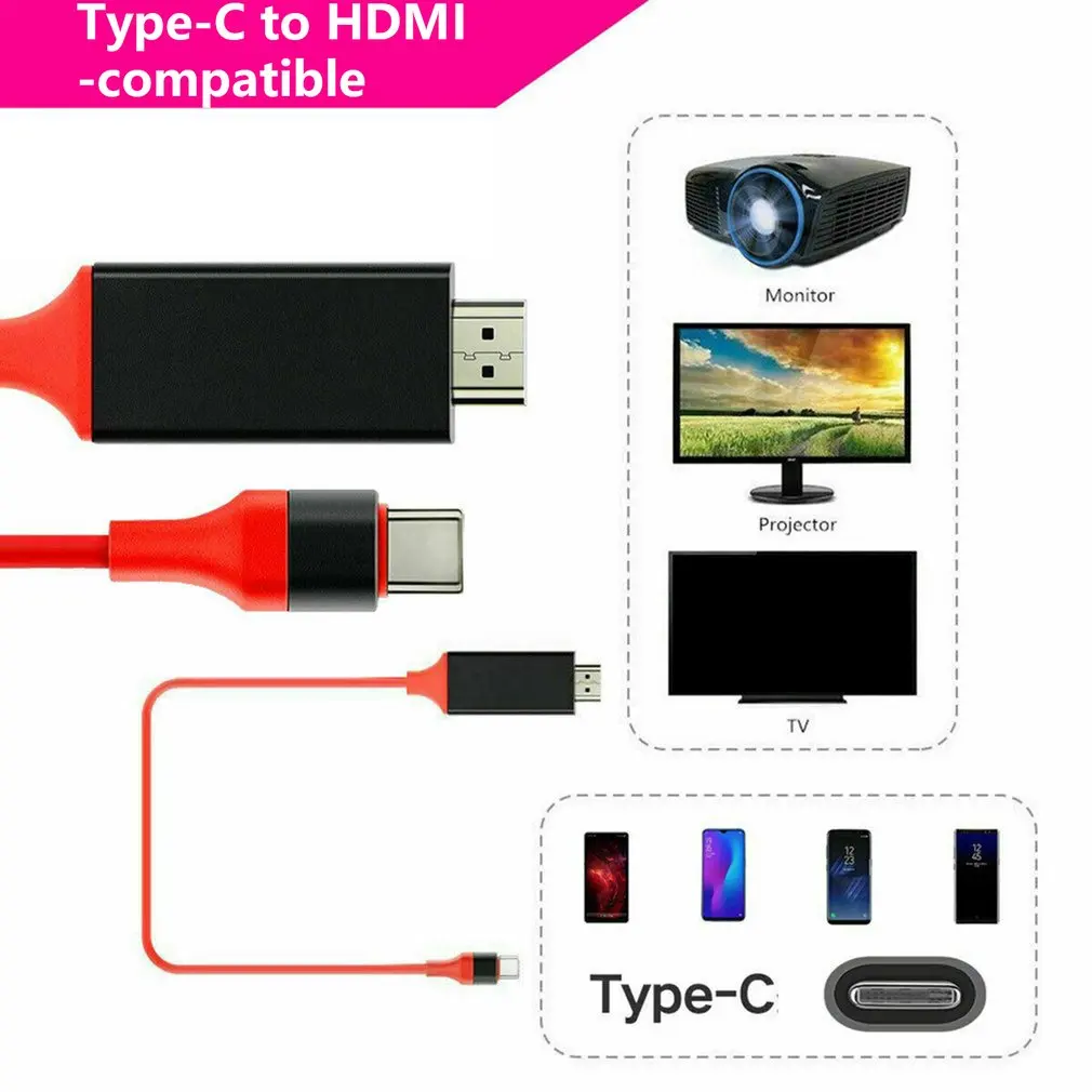 4K MHL Type C к HDMI-совместимый Av ТВ адаптер для Samsung Note 10/ 9 /8/ S10 /S9 /S8 Plus портативный -