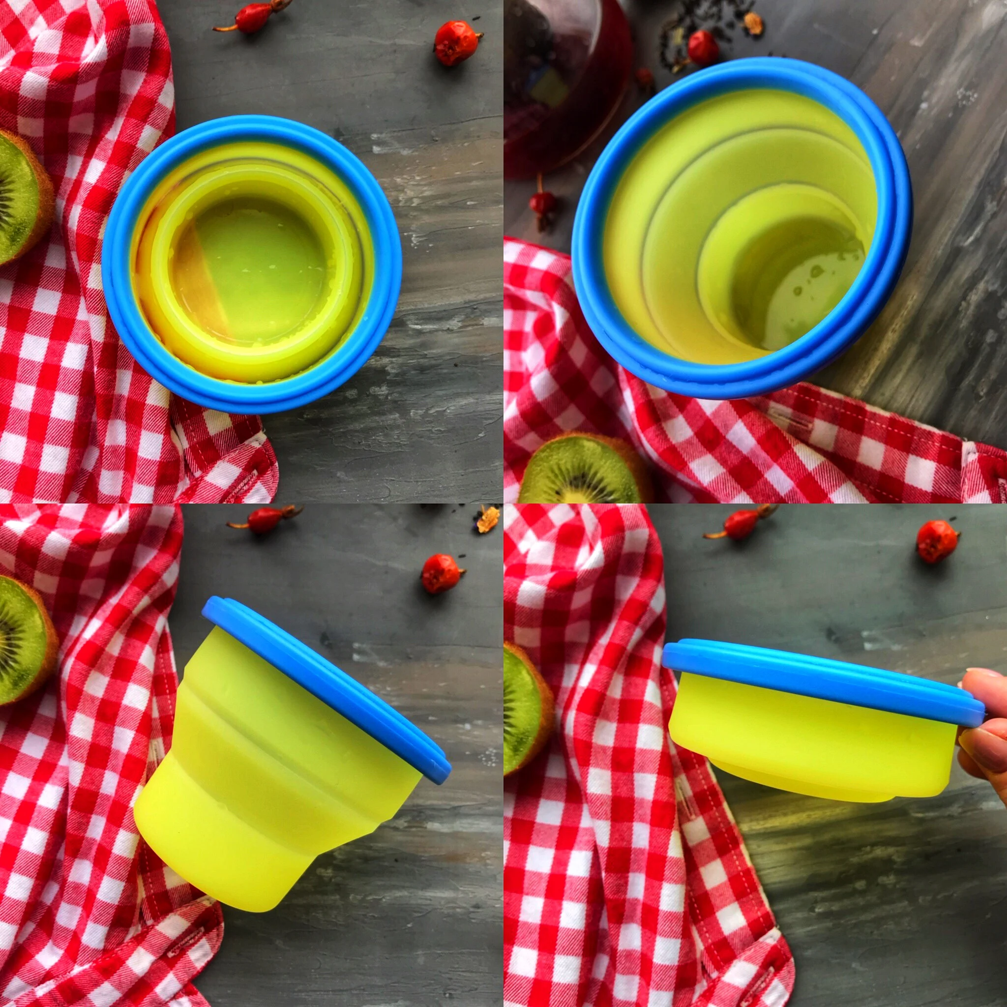 Складная силиконовая чашка 200 мл портативная для воды дорожная телескопическая