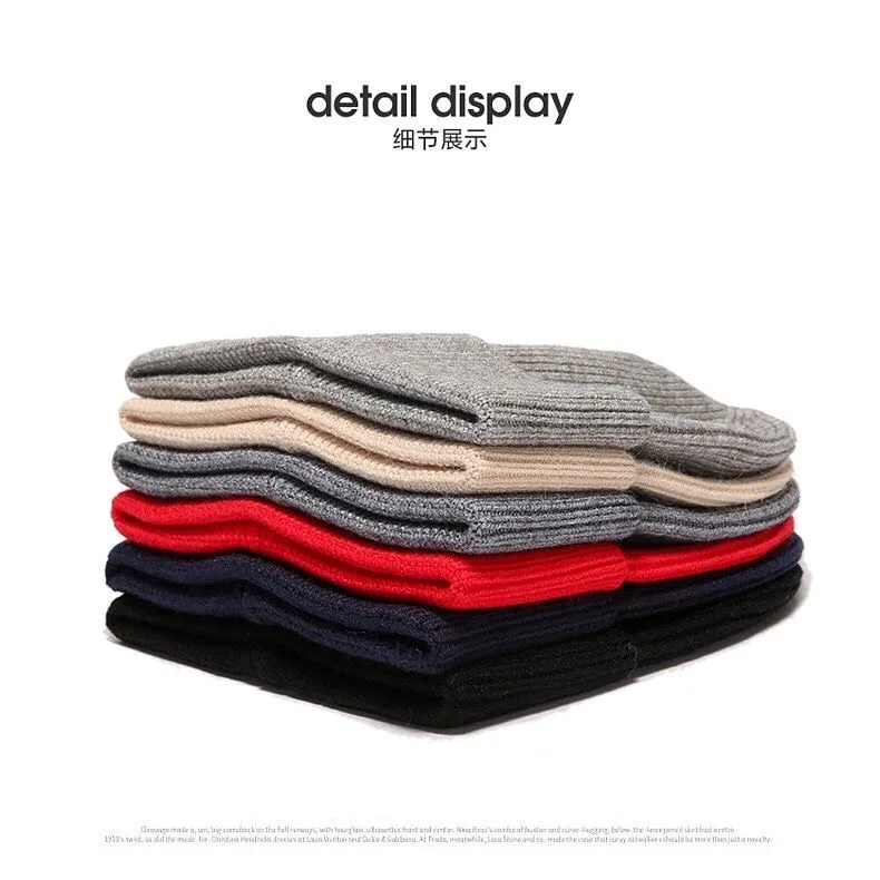 

Pure color woolen hat men and women knitted hat sweet and thin wild casual confinement hat cold hat