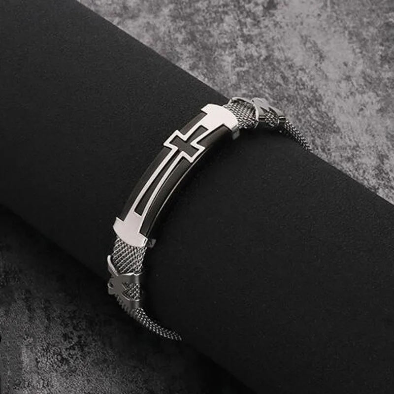 Мужской сетчатый Браслет из нержавеющей стали | Украшения и аксессуары