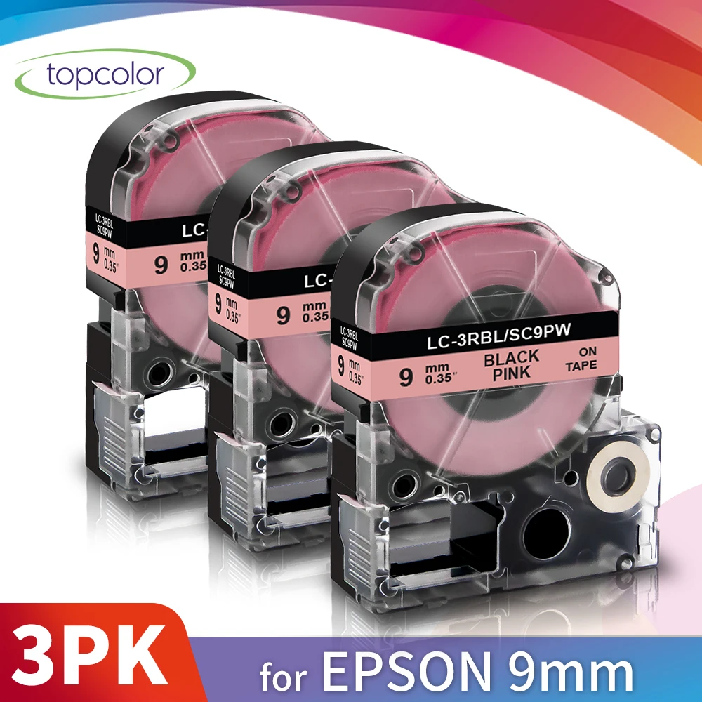 

Topcolor 3PK 9 мм * 8 м 3/8 "заменить Epson лента для маркировки KingJim этикеток лента черного цвета золота домашнего офиса принтера лента для принтера ...