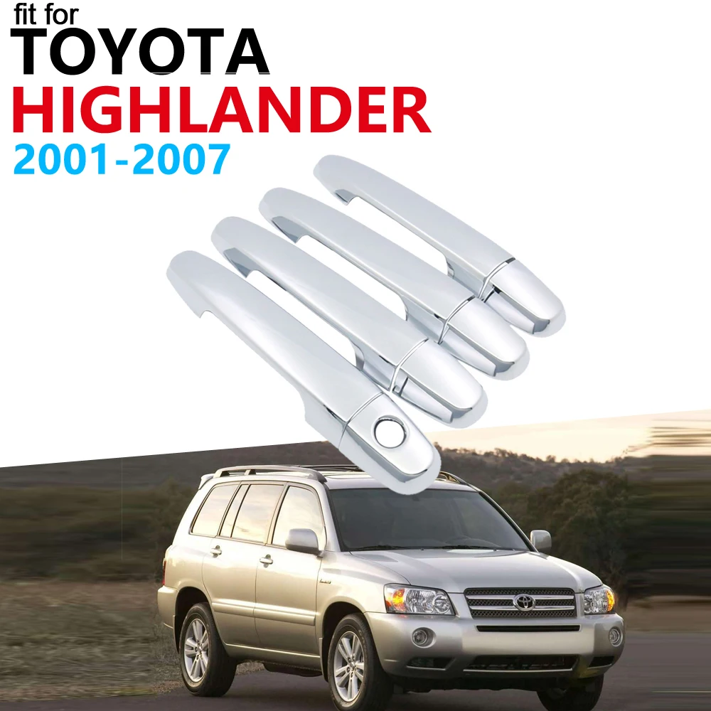 Дверные ручки автомобильные аксессуары для Toyota Highlander XU20 2001 ~ 2007 Хромированная