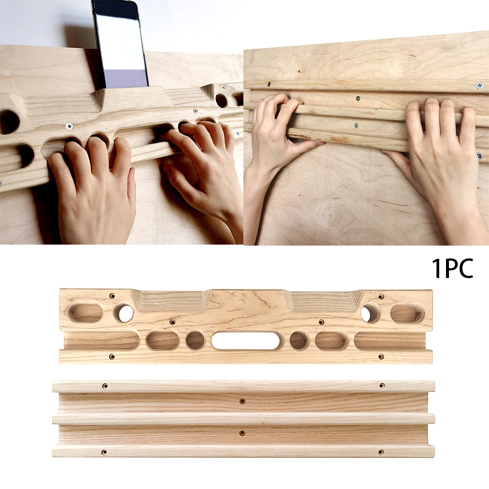

Climbing Fingerboard Solid Wood Professional Portable Beginners Sports Finger Strengthener Training Board With Edges Pockets