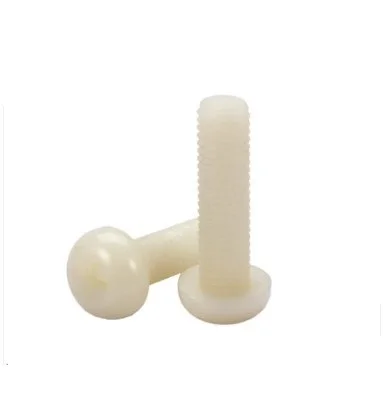 white nylon screw 50 шт. M2 M2.5 M3 Метрическая резьба прозрачный черный белый нейлоновый Пластиковый Винт с цилиндрической скругленной ГОЛОВКОЙ КРЕСТ круглый болт - Цвет: white nylon screw