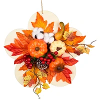 12 inch autumn wreath with pumpkinberrymaple leaf harvest wreath for home thanksgiving wall front door hanging decoration