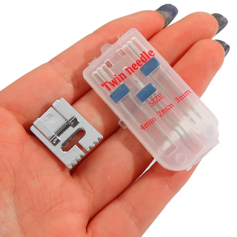 Прижимная лапка для шитья 3 размера s сдвоенные иглы и смятые 9 канавок размер 2/90