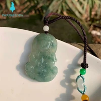 natural myanmar emerald jadeite carved pendant necklace high end gift jade guanyin pendant necklaces