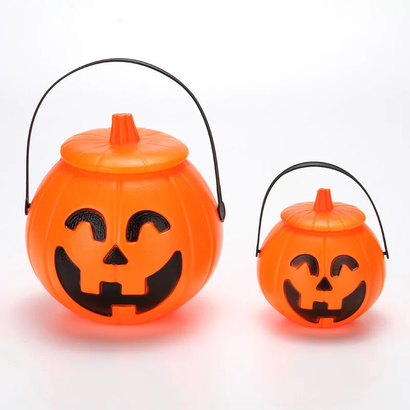 Хэллоуин портативный фонарь в форме тыквы ведро с крышкой дети карамельная трось