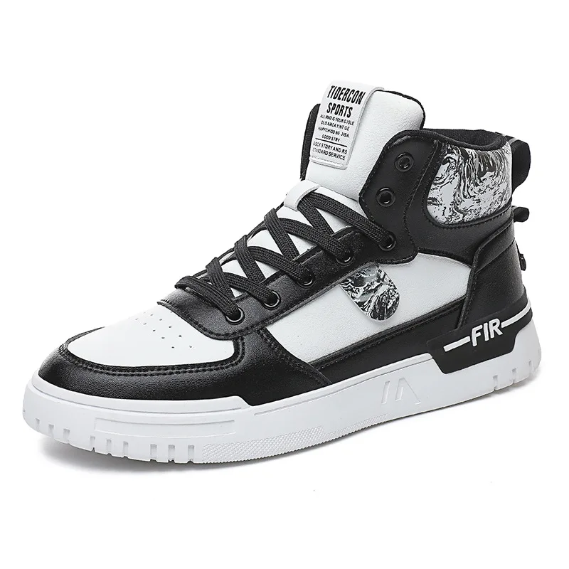 Men Skateboard Shoes High Top No-slip Male Casual White Shoes Hard-wearing Sports and Leisure Autumn 2021 New Mens Sneakers