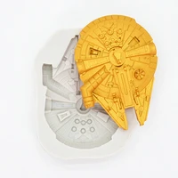 3d space ship shape silicone mold party fondant cake decorating tools candy chocolate cookie baking moulds diy