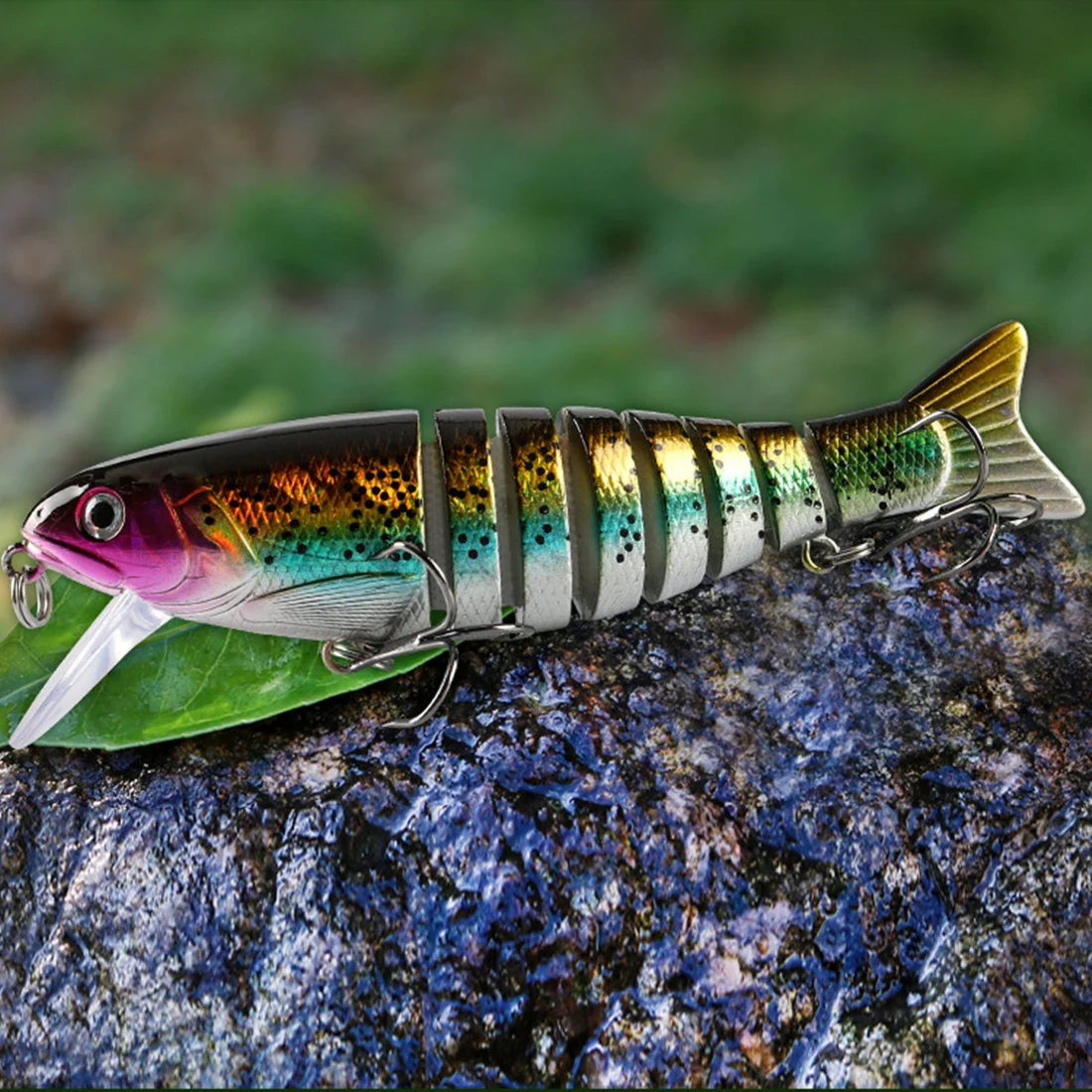 

11cm 17g Multi Section Fishing Lures Sinking Wobblers Artificial Bait Rotating Trolling Pike Crank Lure Bionic Tackle