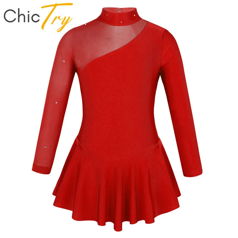 ChicTry Детские подростковые Стразы Тюль с длинными рукавами женское платье для