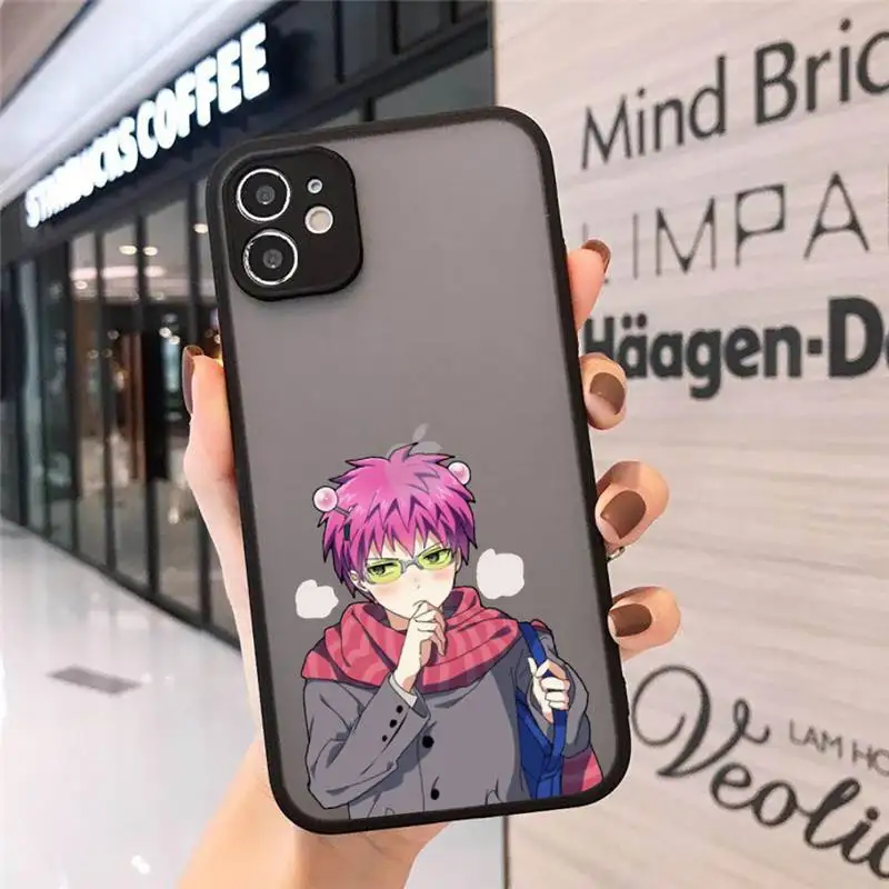 

Saiki Kusuo Phone Case Matte Transparent for iPhone 7 8 11 12 s mini pro X XS XR MAX Plus cover funda