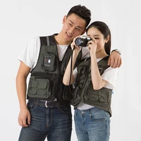 mens outdoor vest hiking hunting outdoor photography fishing multi pockets waistcoat quick dry breathable chaleco tactico tops