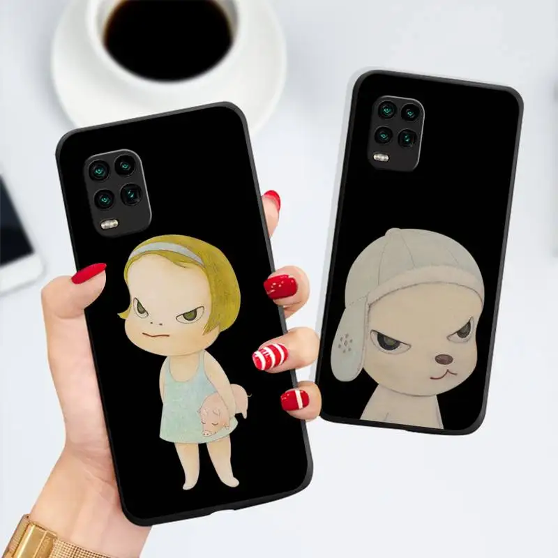 

Yoshitomo Nara Cartoon Art Phone Case Black Color For Xiaomi Poco M3 F3 X3 Redmi Note 11 10t 7 8 9 10 9a Pro Cover Coque