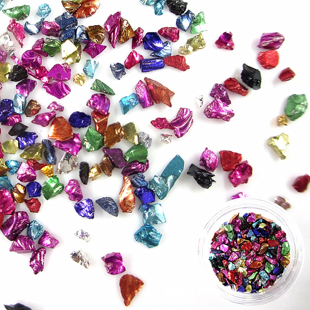 1 горшок неравномерный гравий дробленый камень DIY Типсы 3D маникюр Дизайн ногтей