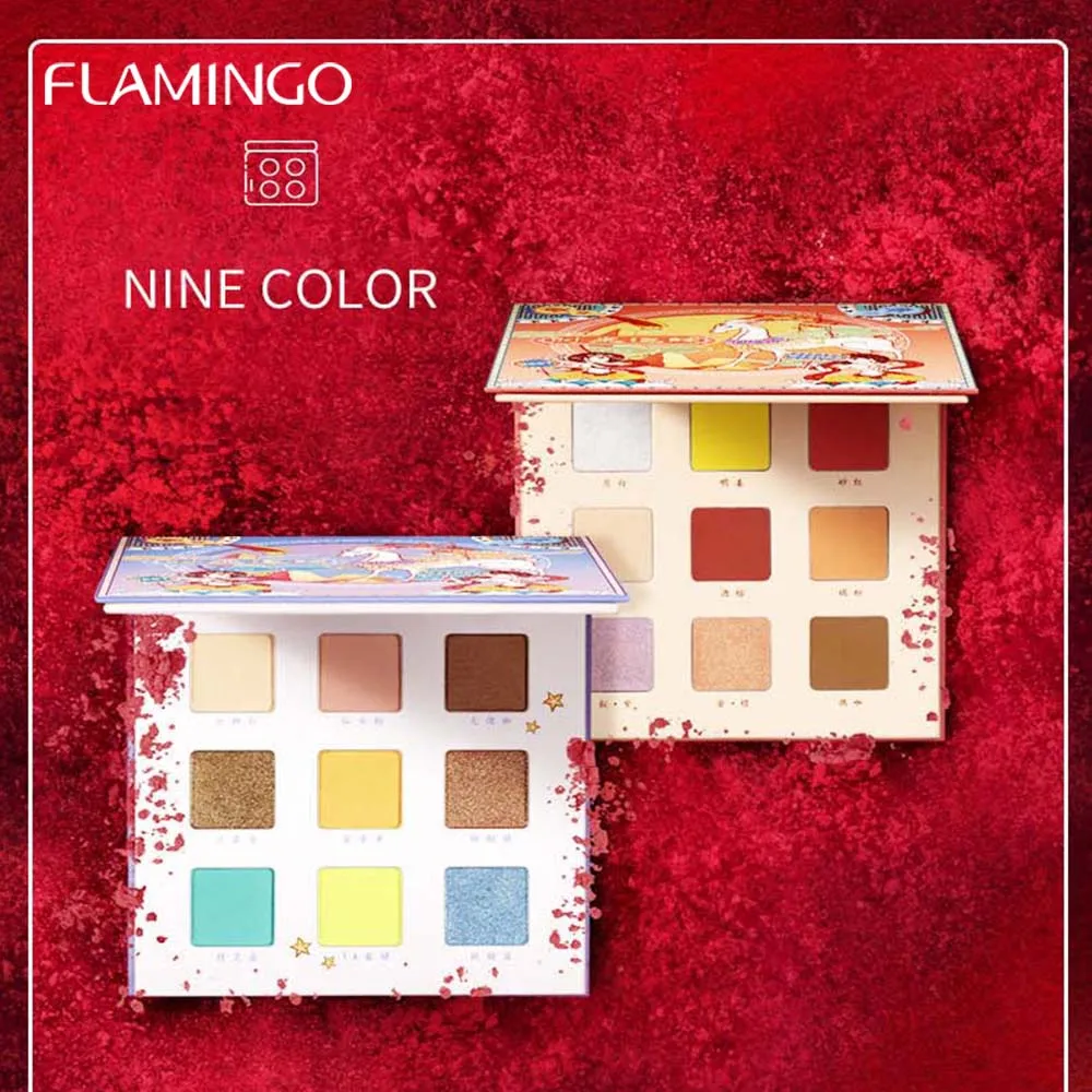 FLAMINGO Косметики девять Цвет глаз диск для теней Make Up блеск матовый имитация