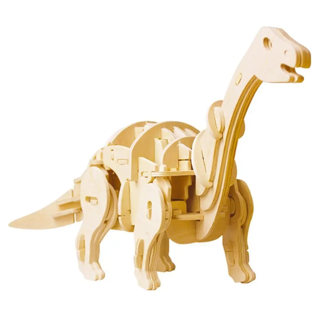 Мини электрический динозавр игрушки DIY головоломка дерево более 6 лет ремесла 260 г