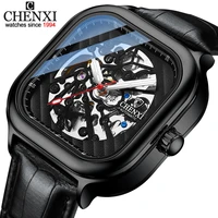 chenxi top luxury brand men watch automatic mechanical tourbillon clock fashion casual leather waterproof business wristwatches
