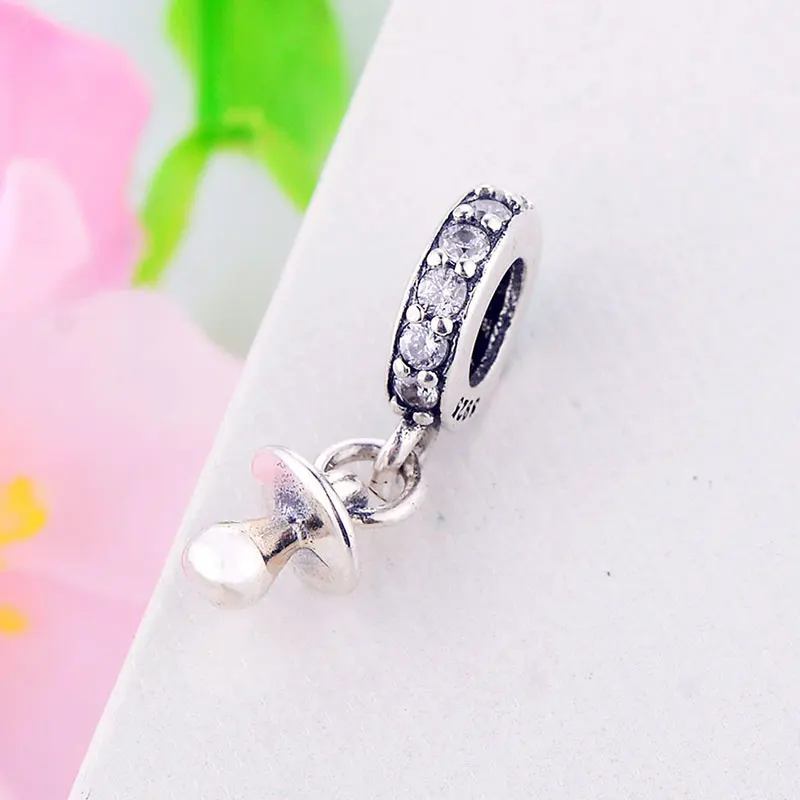 Подходящий оригинальный браслет-подвеска из серебра 925 пробы детская соска