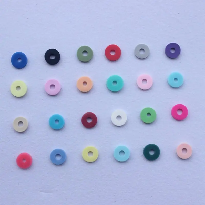 

4800Pcs 24 Colors 6mm Flat Round Polymer Clay Discs Loose Spacer Beads for DIY Jewelry Making Craft Bohemian Bracelet