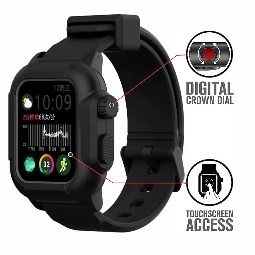 Водонепроницаемый чехол для Apple Watch Series 2 3 4 iWatch Band 42 мм силиконовый ремешок 44 40