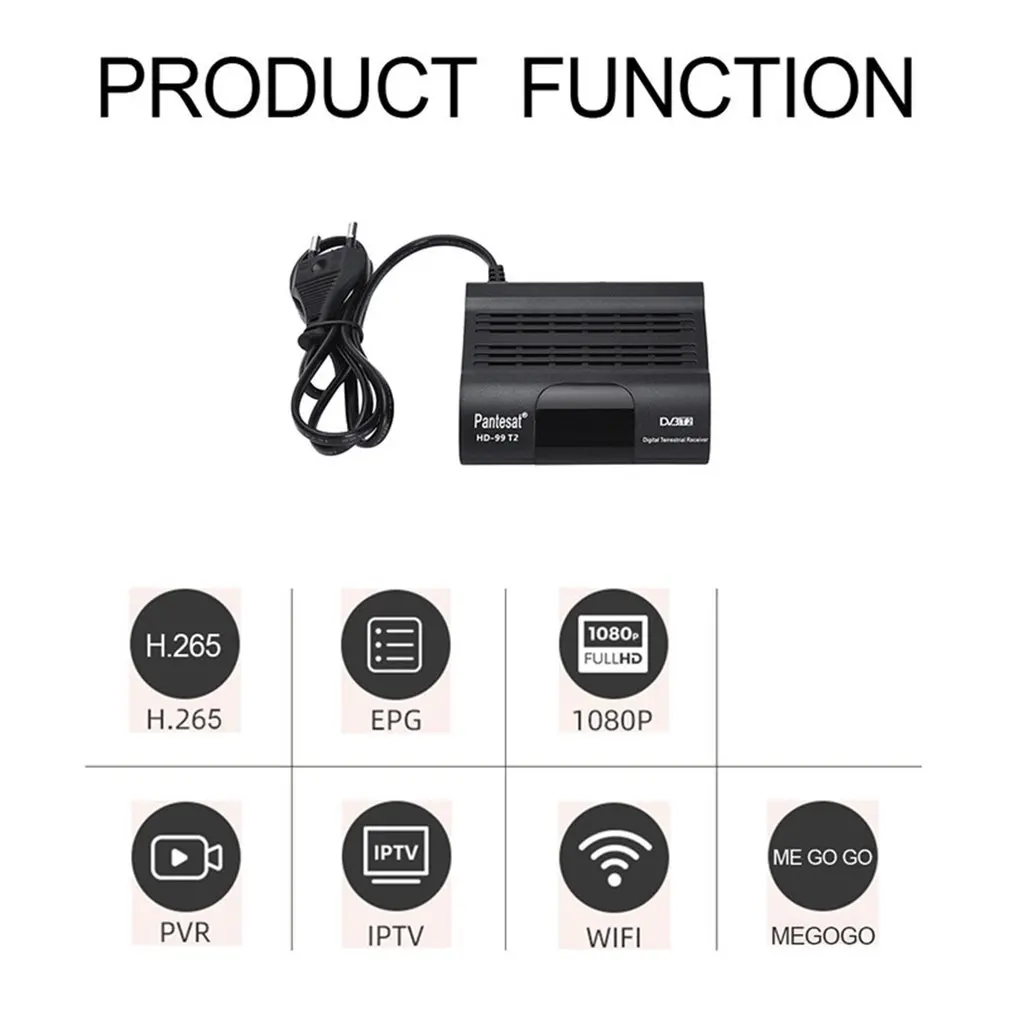 

DVB-T2 TV Receiver Set Top Box High Definition 1080P Digital Decoder TV Receiver Set Top Box + Remote Controller