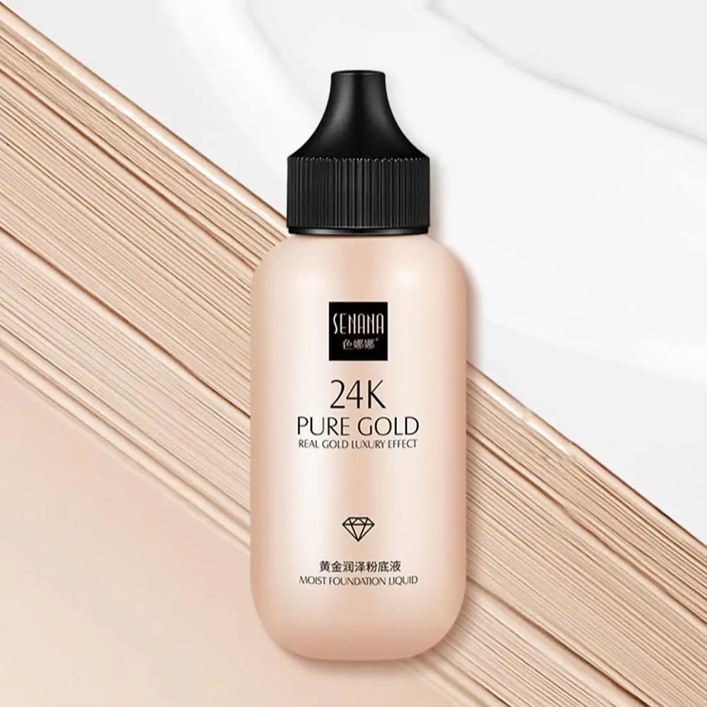 

BB Cream Oil Control Waterproof Gold Liquid Foundation Cosmet Concealer 24K Long Lasting Whitening Cream Natural CC Moistur M3B7