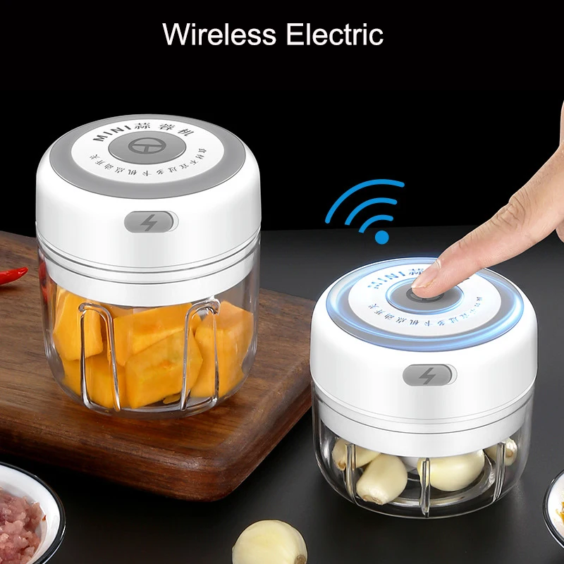 wireless mini electric mixer garlic machine usb recharge for kitchen vegetables ingredients blender cup food processor free global shipping