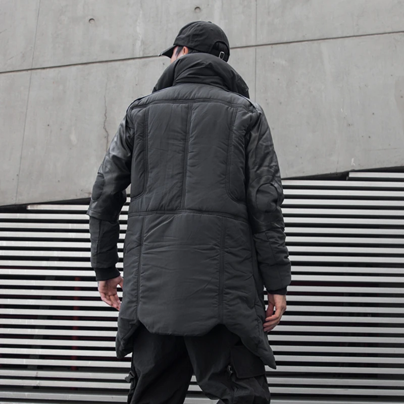Мужская зимняя куртка черная в стиле хип-хоп Повседневная теплая из