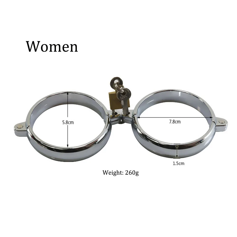 Stainless Steel Ankle Cuffs Male Bondage Restraints Adult Game Metal Lock Bdsm Slave Binding Fetish Sex Toys For Women Men Gay | Красота и