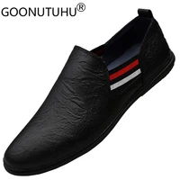2021 new fashion mens shoes casual genuine leather loafers male brown black slip on shoe man size 37 46 driving shoes for men