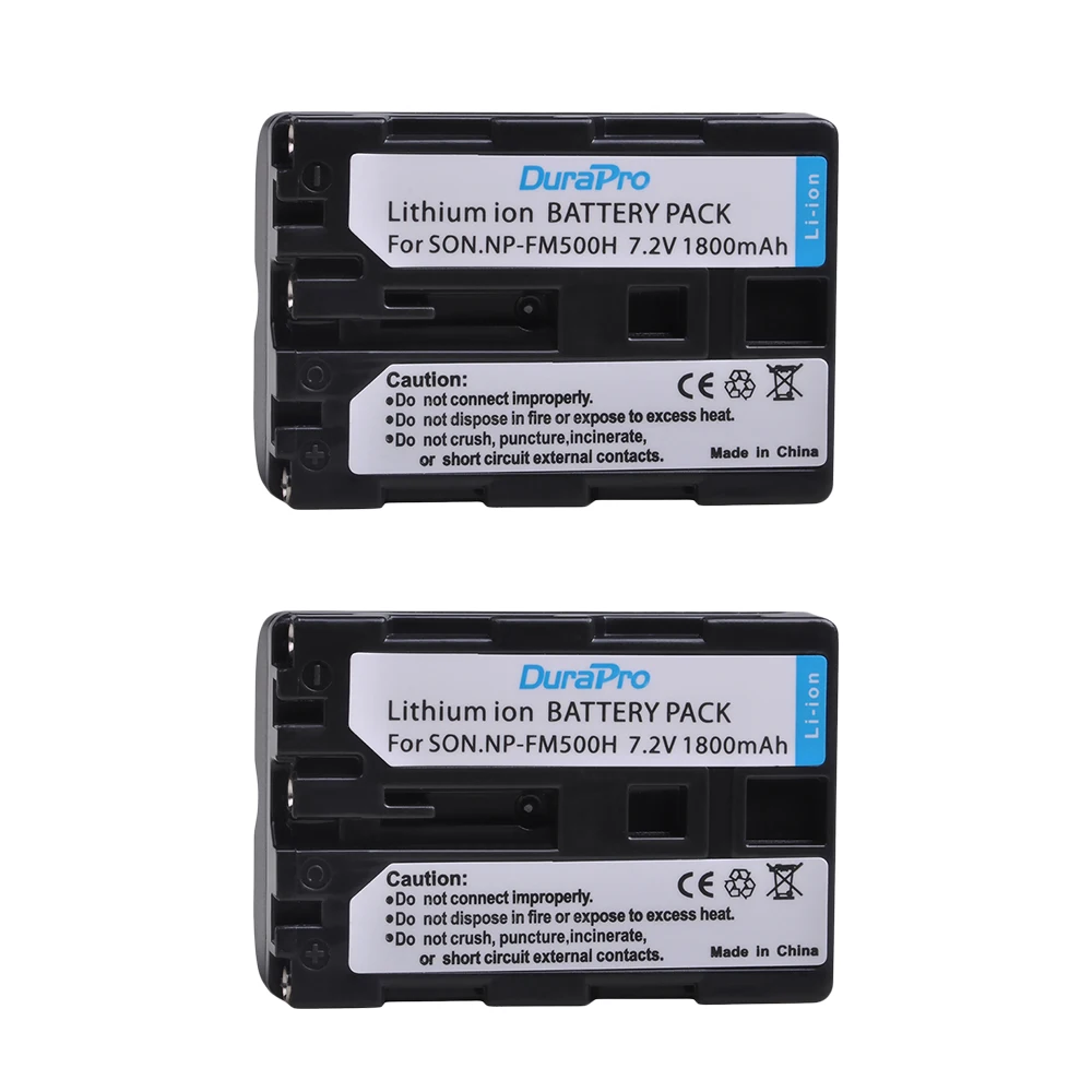 2 Battery DuraPro 3 шт. 1800 мА/ч, NP-FM500H NP FM500H Перезаряжаемые Камера Батарея для sony A57 A65 A77 A99 A350 A550 A580 A900 - Цвет: 2 Battery