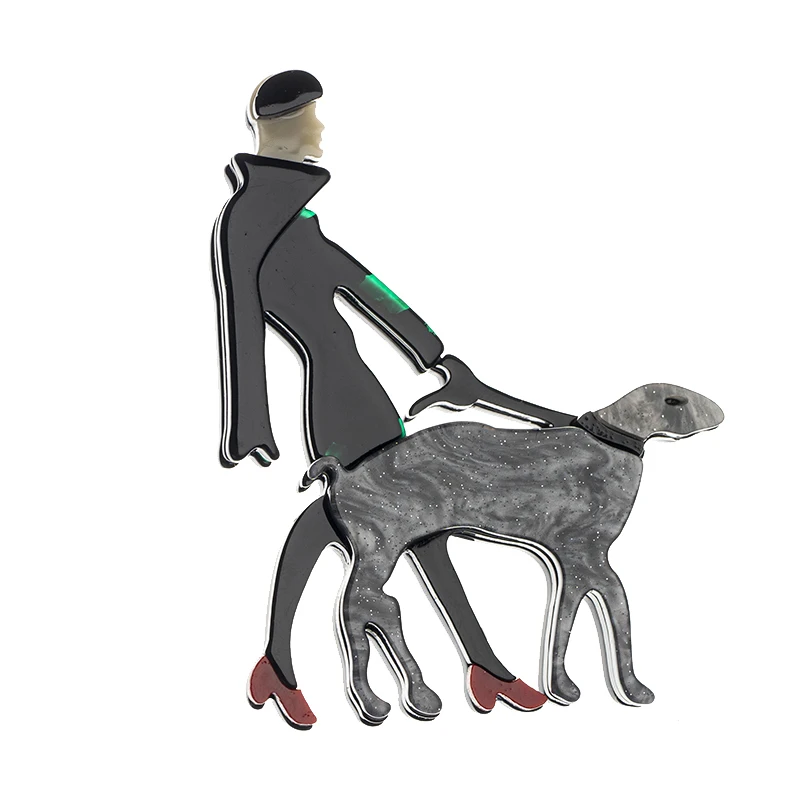 Акриловая брошь в новом дизайне заколки и броши с изображением собаки для женщин