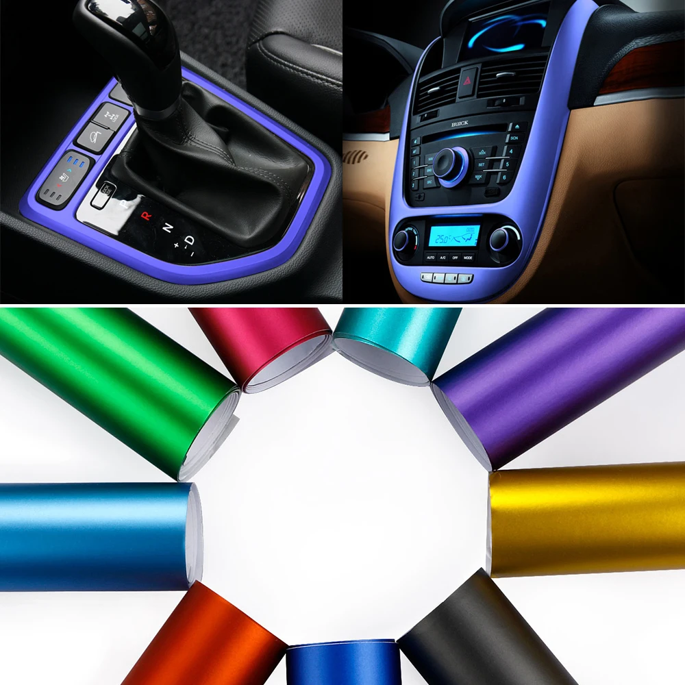 

Матовая сатиновая хромированная наклейка с покрытием, 50*200 см, декоративная виниловая пленка с защитой от УФ-лучей, аксессуары для автомобил...