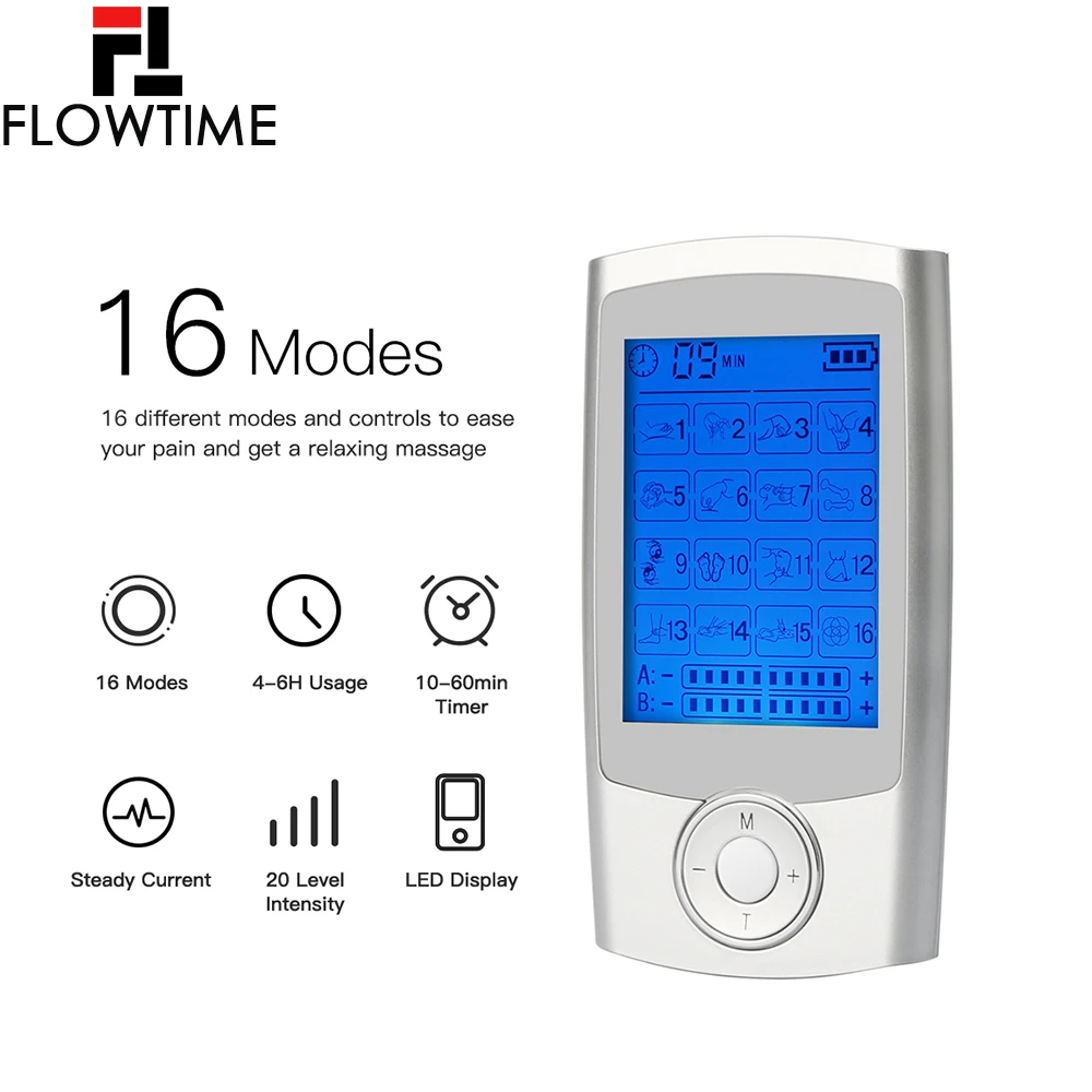 Мышечный Стимулятор Tens Unit 16 режимов двойной выходной EMS для здоровья массаж тела