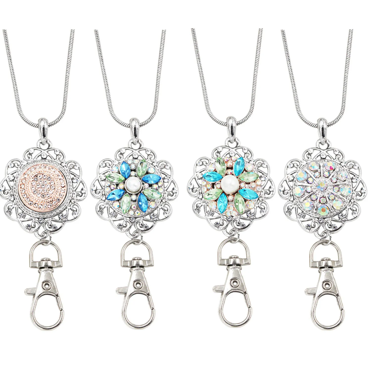 Idclip Цветочный шнурок держатель для значков ожерелье ювелирные изделия подвеска