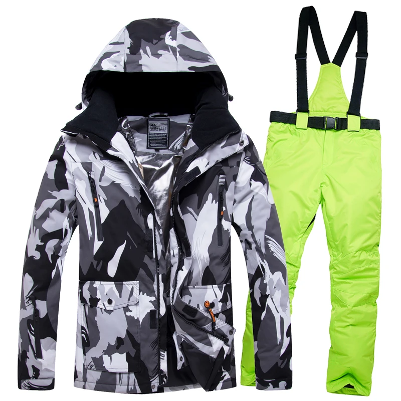 2019 Super Warm Skiing Suit Men Ski Clothing Snowboard Jacket Pant Windproof Waterproof Outdoor Sport Wear Male Hooded Thicken | Спорт и