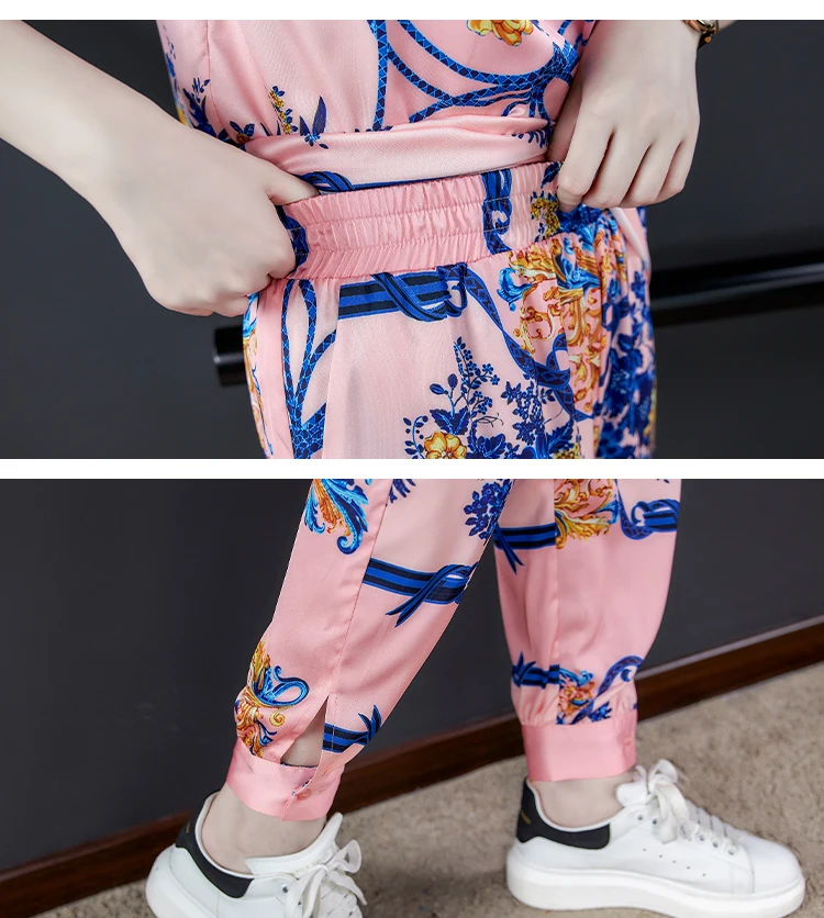 

Floral 2 Piece Set Women Wholesale Clothing Floral Print Women's Summer Suit Ensemble Femme Survetement Year-old Female Costume