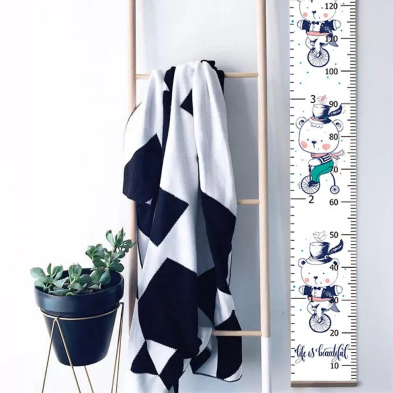 Мультяшный принт декоративная диаграмма роста настенная измерительная линейка