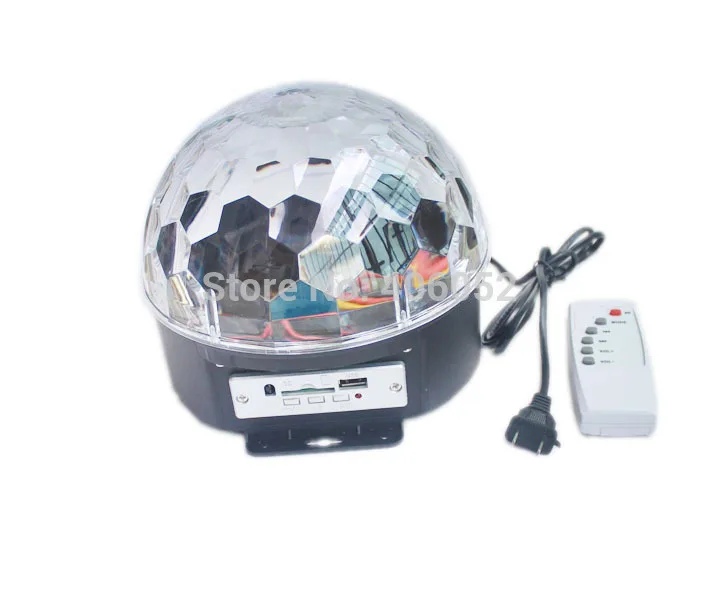 6*3W Digital LED RGB MP3 Crystal Magic Ball Effect Light Music Disco DJ Party Stage Lighting U Disk Remote Control Lamp | Лампы и