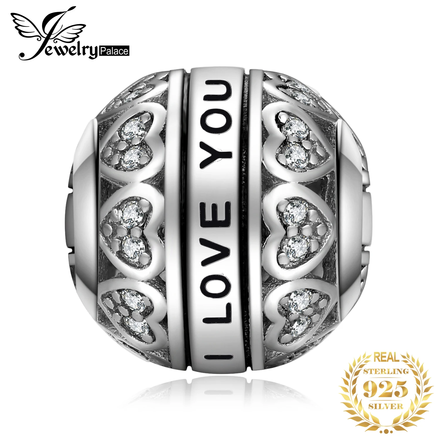JewelryPalace бабушка для женщин Винтаж Сердце Любовь красивый нежный 925 пробы Серебряный Шарм бусины бисера Fit Браслеты