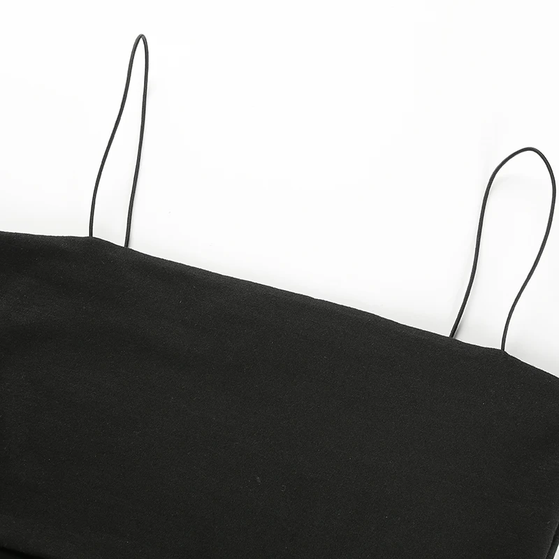 

Crop Tops Women 2021 Fashion Sexy Hollow Out Super-short black Sleeveless Slim Clothes