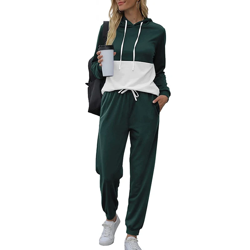 Sungtin 2 Piece Sets Women Fashion Casual Hooded Sweatershirts Plus Size Elastic Sport Pant Spring Autumn Loose Tracksuit 2022 |