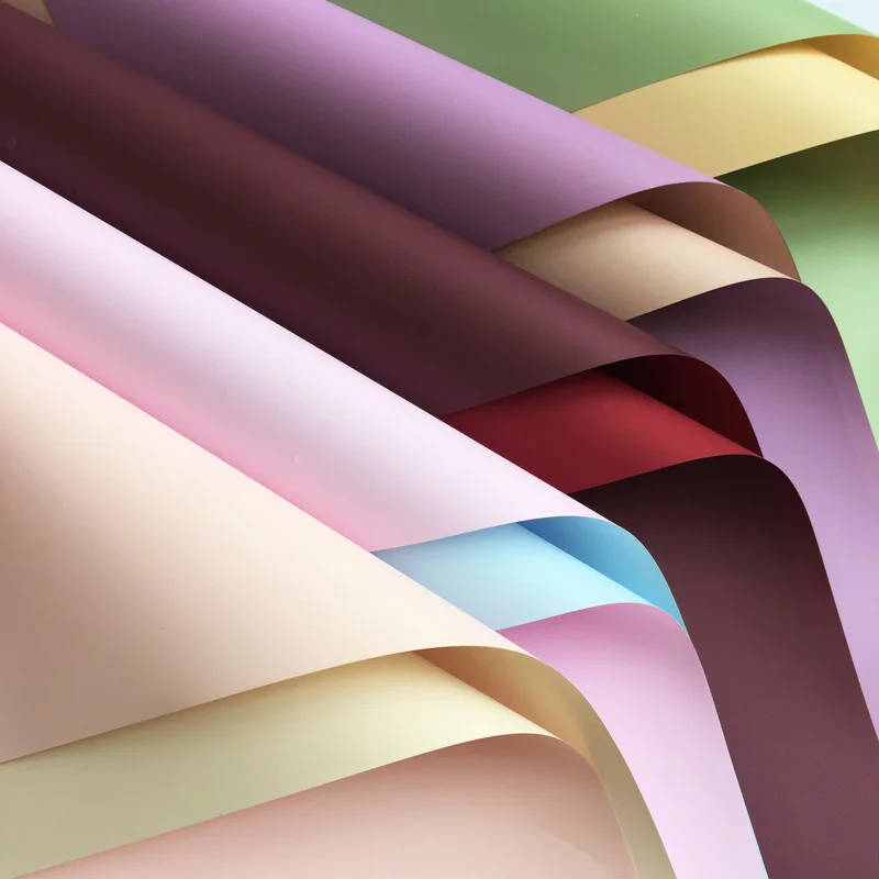 Papel de envolver Rosa impermeable de dos colores, envoltura de regalo gruesa de estilo coreano, ramo de florister&iacute;a, 20 Uds.-1