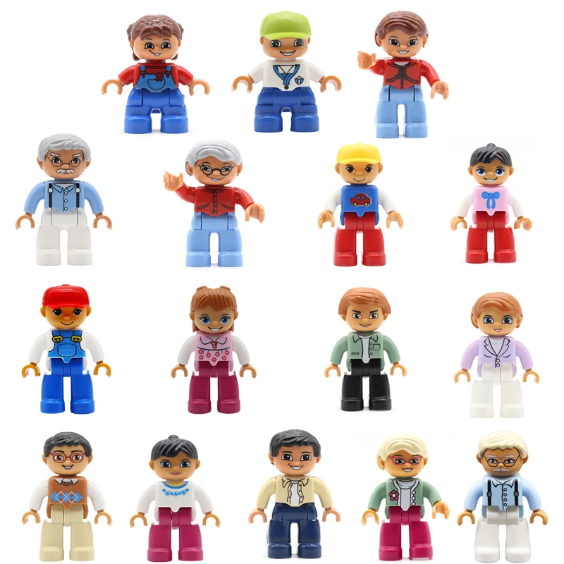 

Family Model Character Big Building Blocks Accessories Compatible bricks bricks Original Figure Household Doll Toys For Children
