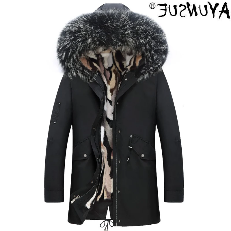 

Кожаная быстродействующая Мужская куртка, зимняя куртка, норковая подкладка, большой размер, роскошная, kj1092,