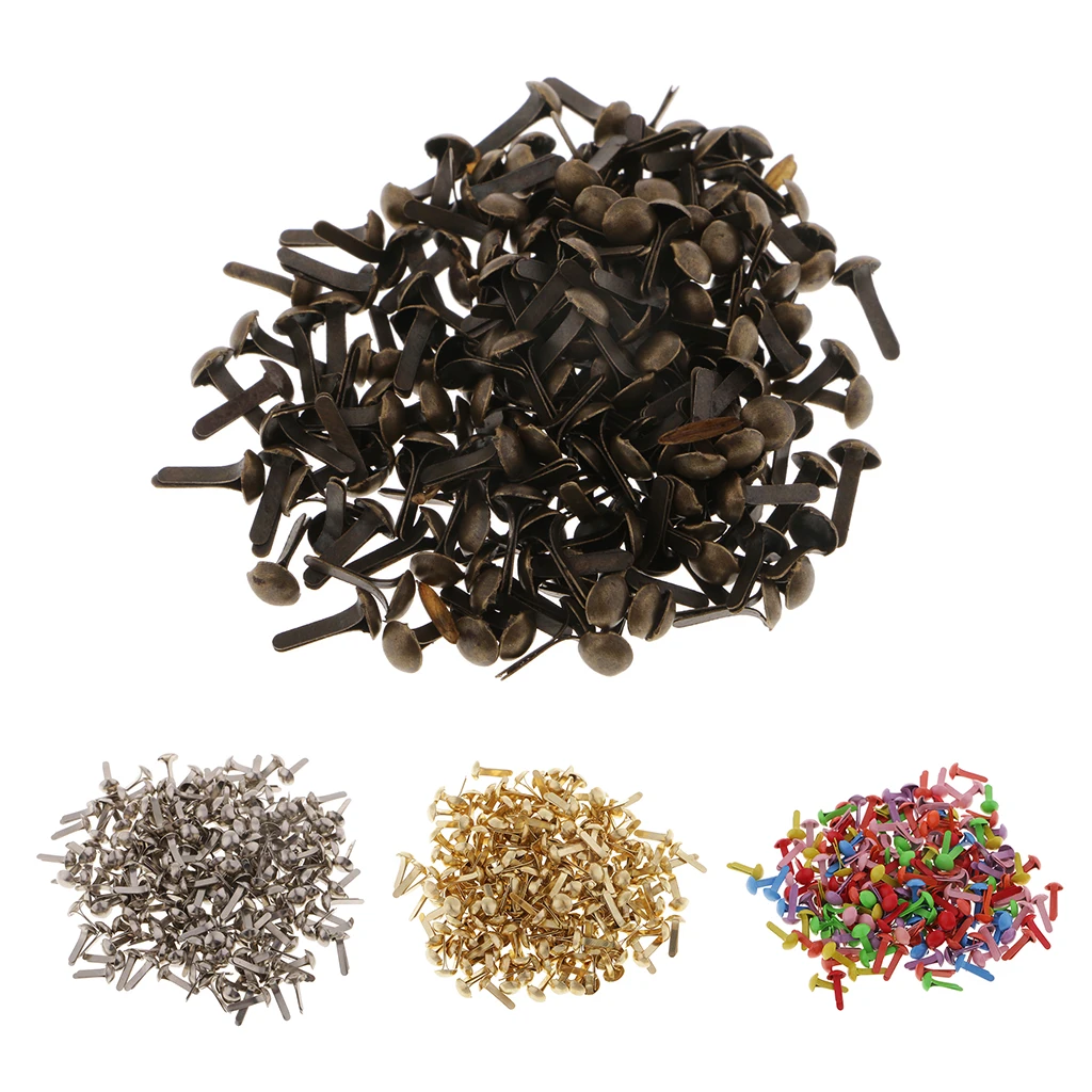 

200pcs Metal 4.5mm Round Split Pins Mini Brads For Scrapbooking Card Making DIY