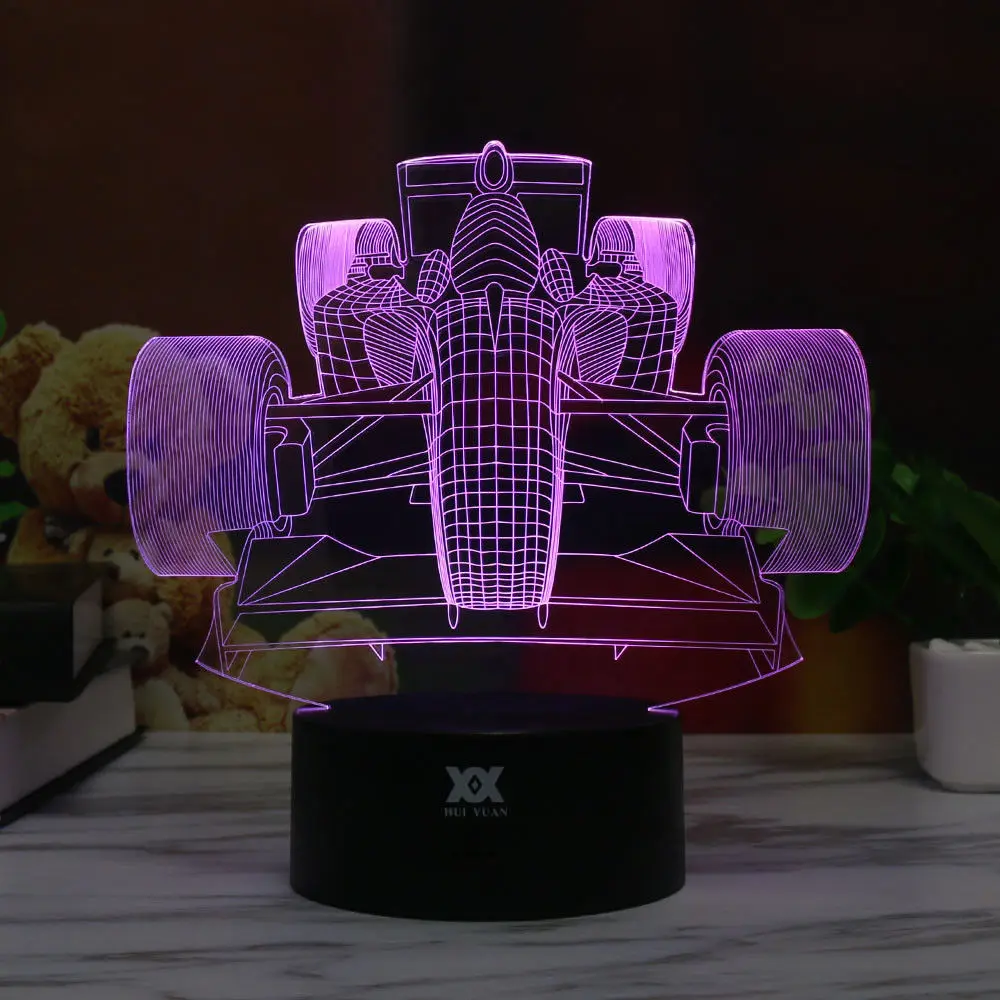 style 6 7 цветов DC 5V 3D светодиодный ночной Светильник для кросса USB дети мальчик Цвет Фул атмосферная лампа сенсорный Управление подарок на год - Испускаемый цвет: style 6