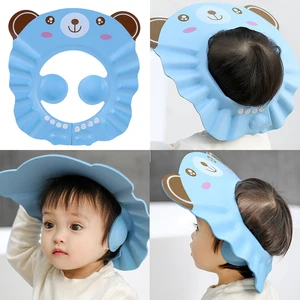 Baby Shower Soft Cap Adjustable Hair Wash Hat for Kids Ear Protection Safe Children Shampoo Bathing 